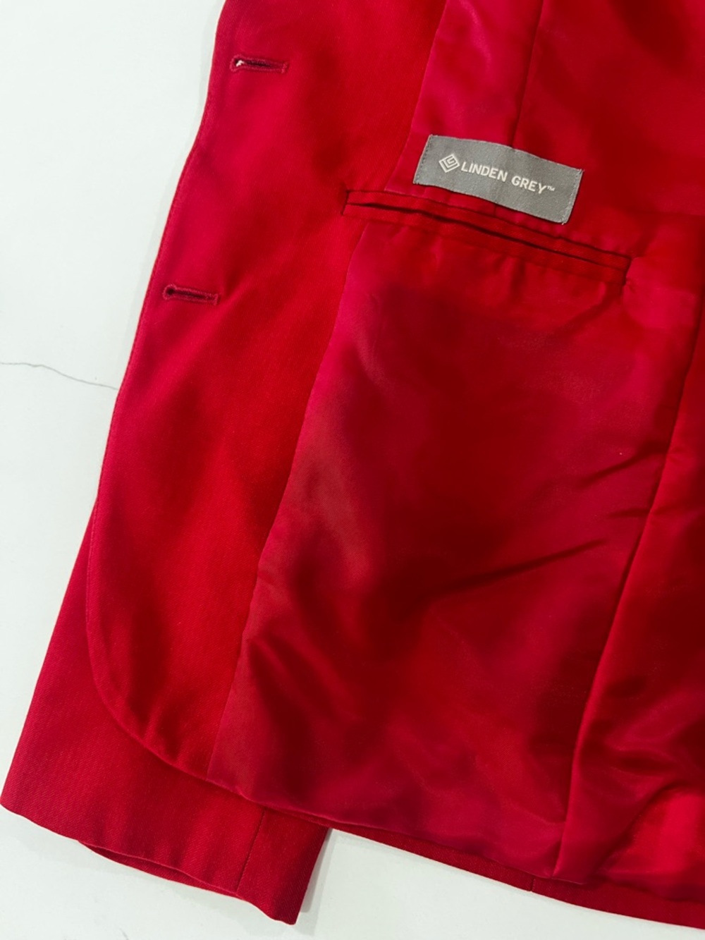 Linden Grey Tomato Red Tailored Blazer Women M Structured Chic - Picture 7 of 16